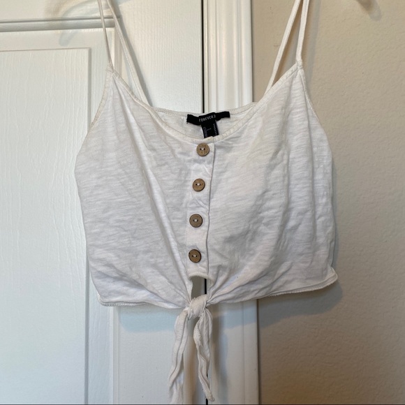 Forever21 white crop top - Picture 3 of 4